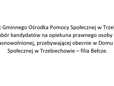 Ogłoszenie o naborze kandydatów na opiekuna prawnego