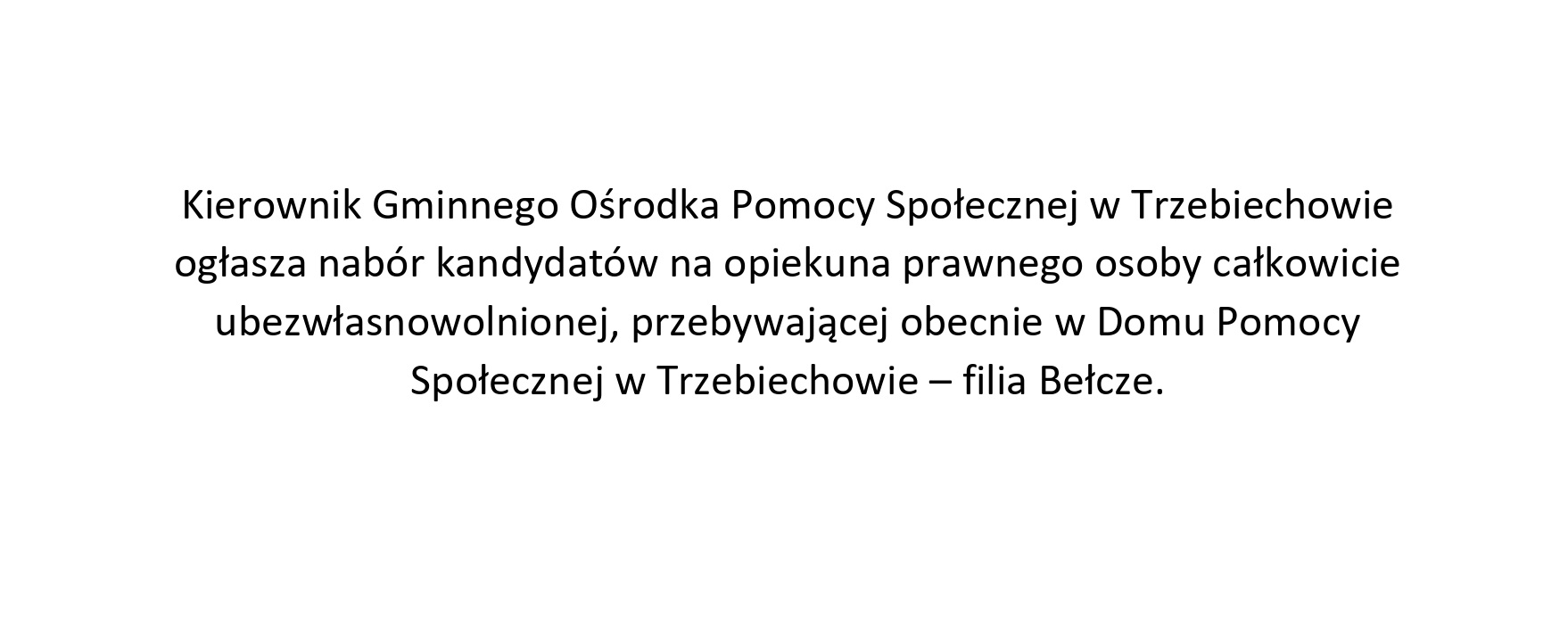 Ogłoszenie o naborze kandydatów na opiekuna prawnego
