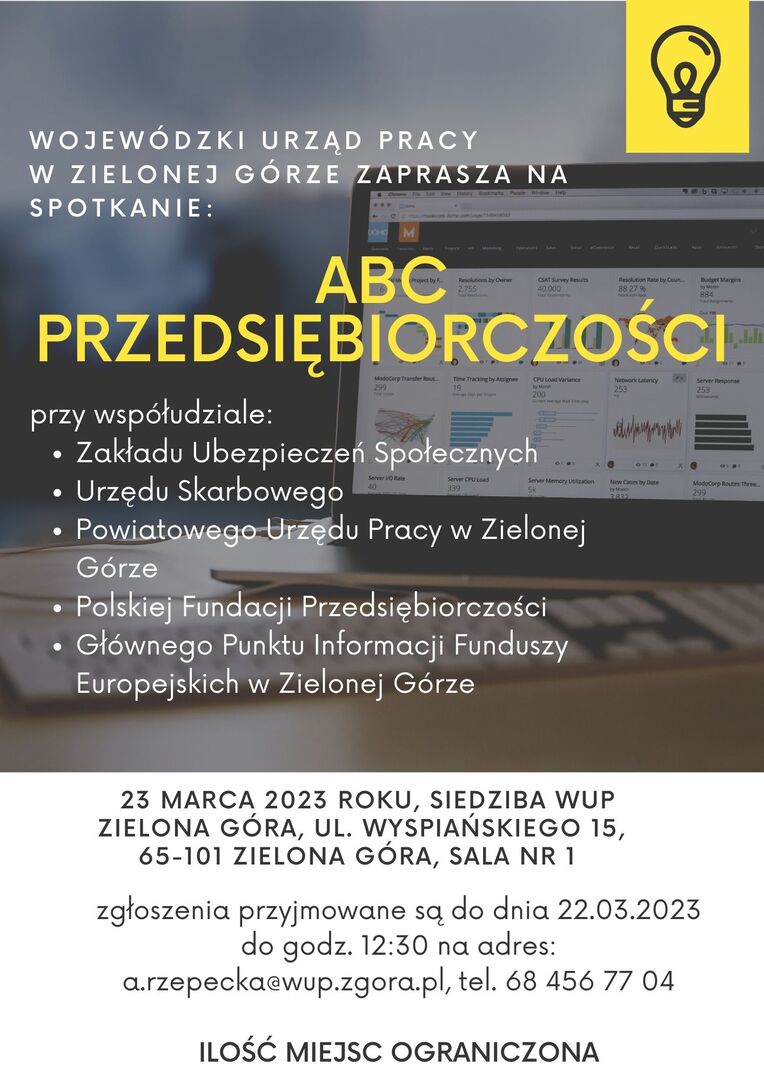 Spotkanie dla osób planujących uruchomienie własnego biznesu w formie jednoosobowej działalności gospodarczej