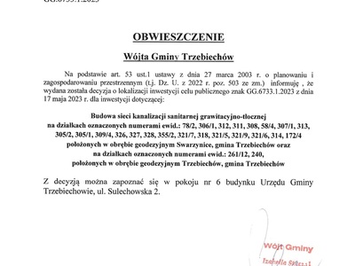 Obwieszczenie GG.6733.1.2023