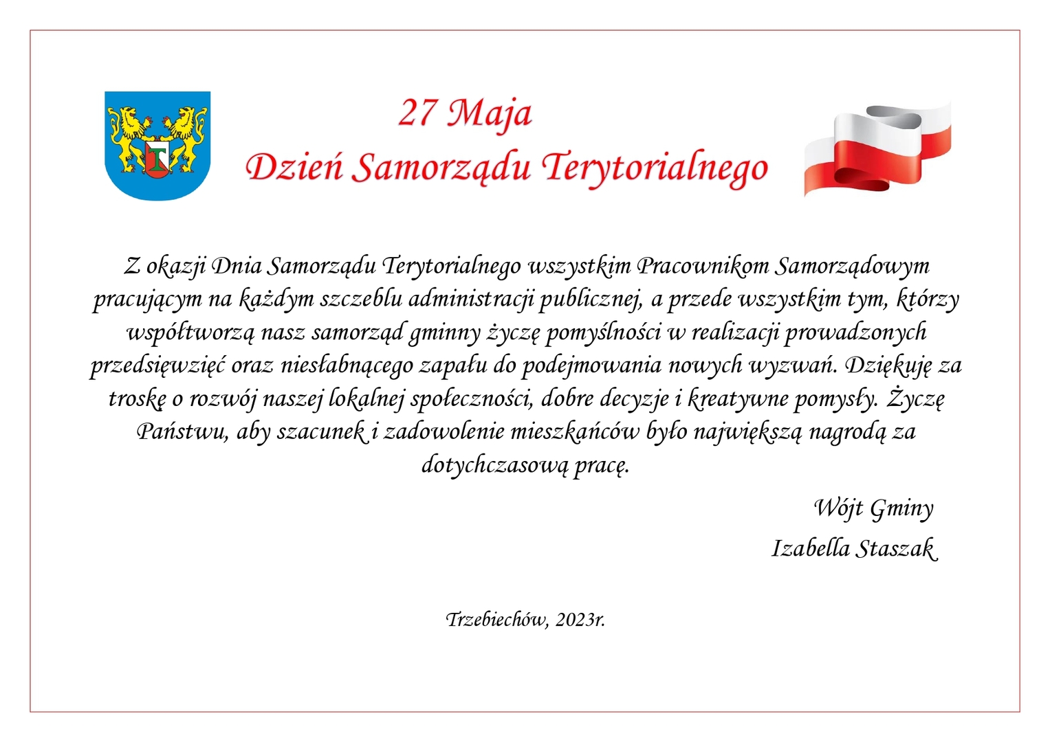 27 maja – Dzień Samorządu Terytorialnego