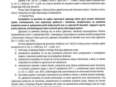 Wybór ławnika do Sądu Rejonowego w Świebodzinie