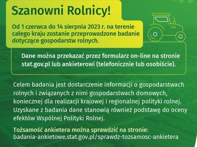 Badanie „Zintegrowane statystyki dotyczące gospodarstw rolnych”