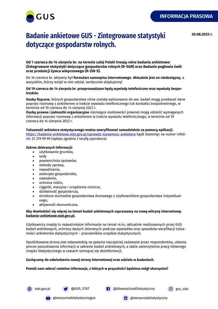 Zintegrowane statystyki dotyczące gospodarstw rolnych