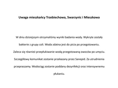 Uwaga mieszkańcy Trzebiechowa, Swarzynic i Mieszkowa