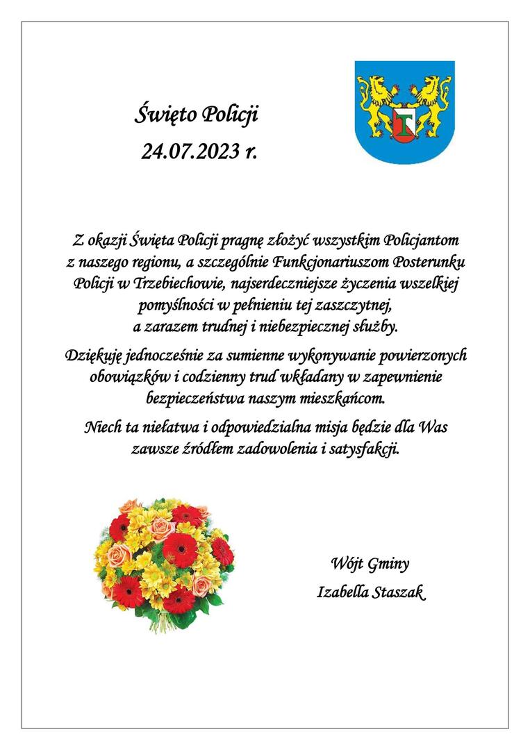 
Życzenia z okazji Święta Policji