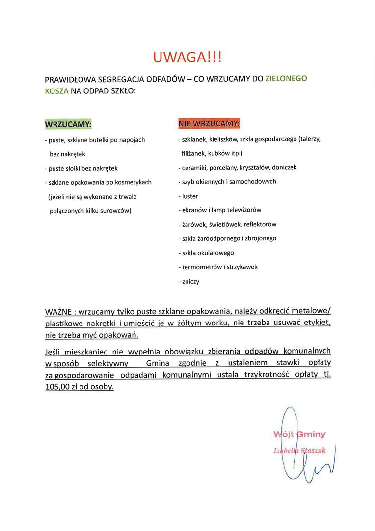 Prawidłowa segregacja odpadów - co wrzucamy do zielonego kosza na szkło