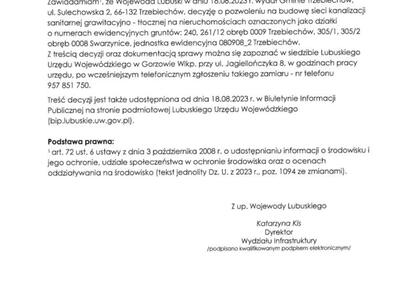 Obwieszczenie Wojewody Lubuskiego