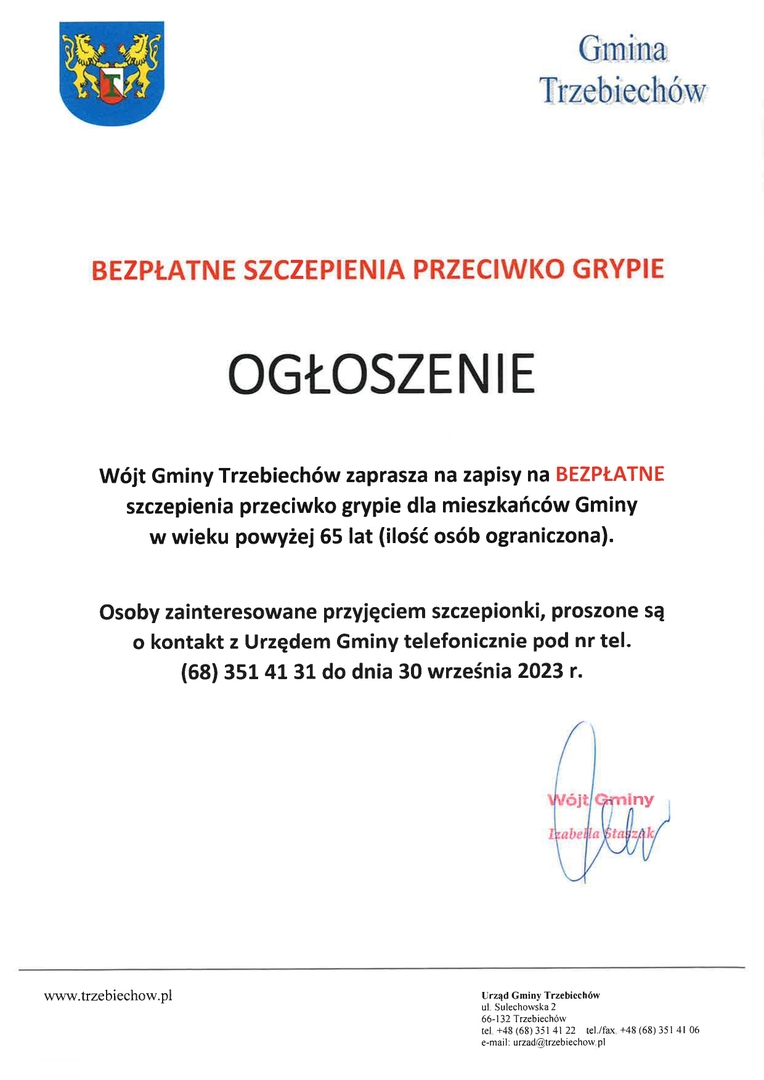 Bezpłatne szczepienia przeciw grypie