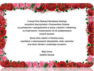 Życzenia z okazji Dnia Edukacji Narodowej