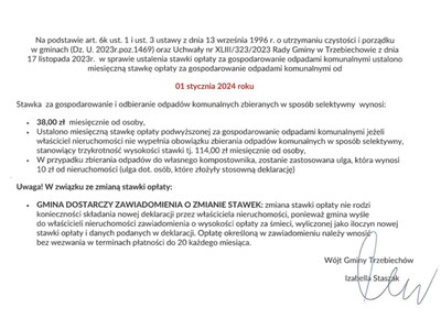 Uwaga! Zmiana stawki opłaty za gospodarowanie odpadami