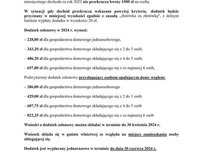 UWAGA - DODATEK OSŁONOWY - EDYCJA 2024