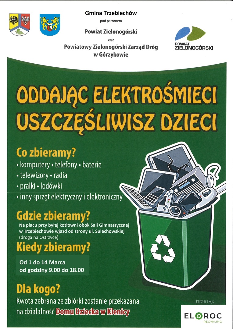 Gmina Trzebiechów przyłączyła się do akcji „Oddając elektrośmieci uszczęśliwisz dzieci”