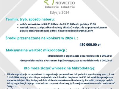 mikrodotacje dla młodych/lokalnych organizacji i  grup nieformalnych w województwie lubuskim
