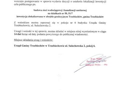 OBWIESZCZENIE Wójta Gminy Trzebiechów z dnia 13 marca 2024r.