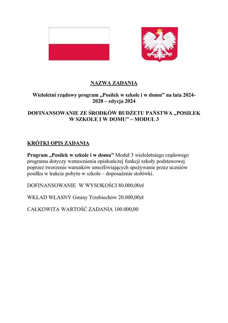 Wieloletni rządowy program „Posiłek w szkole i w domu” na lata 2024-2028 – edycja 2024
