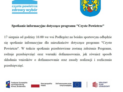 Spotkanie informacyjne dotyczące programu "Czyste Powietrze"