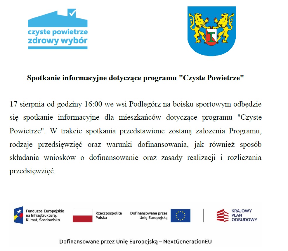 Spotkanie informacyjne dotyczące programu "Czyste Powietrze"