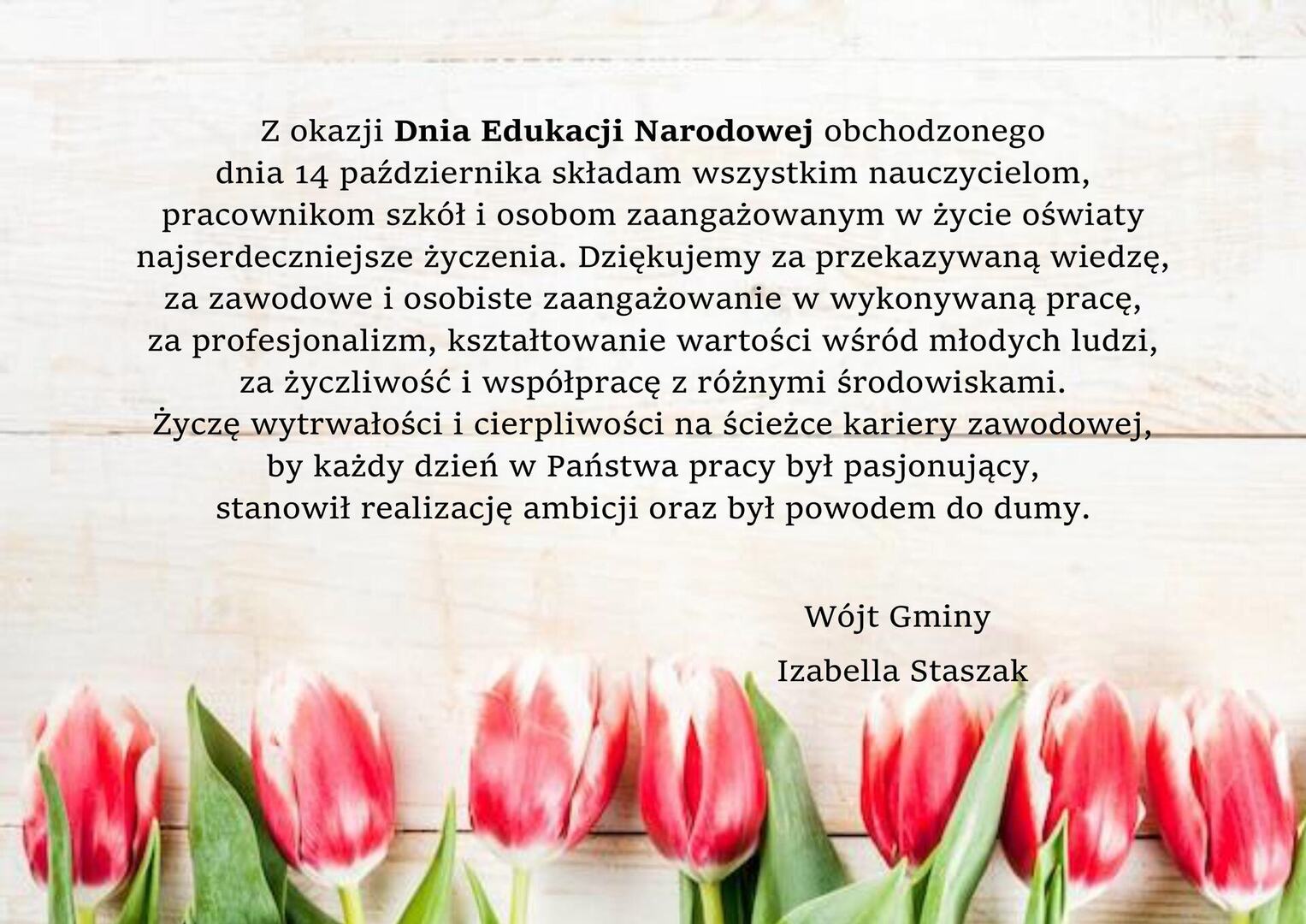 Życzenia z okazji Dnia Edukacji Narodowej