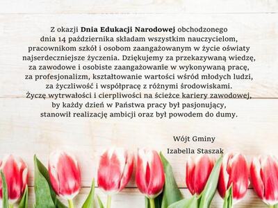 Życzenia z okazji Dnia Edukacji Narodowej