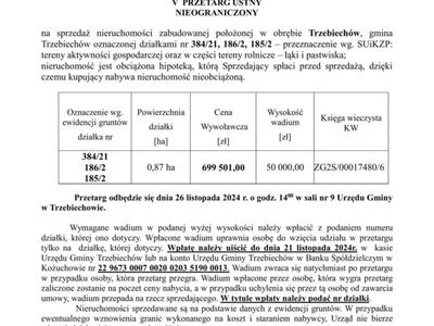 OBWIESZCZENIE Wójta Gminy Trzebiechów z dnia 22 października 2024r.