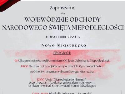 Wojewódzkie obchody Narodowego Święta Niepodległości w Nowym Miasteczku