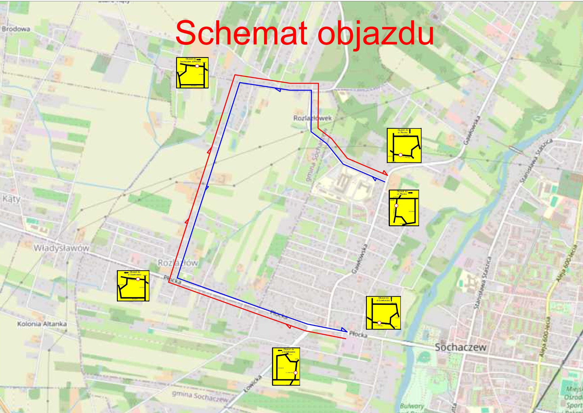 mapa objazdów