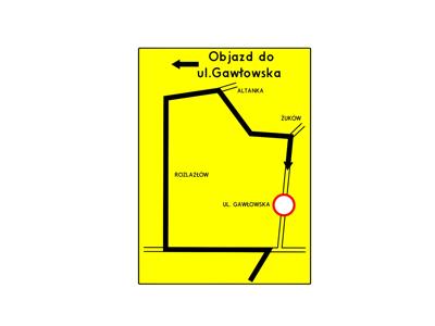 tablica informacyjan objazdu