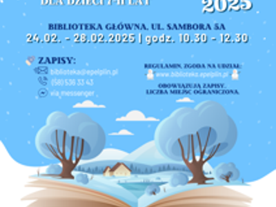 plakat ferie zimowe Biblioteka 