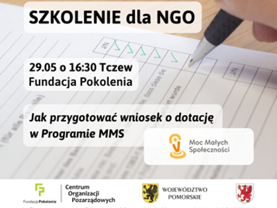 grafika Bezpłatne szkolenie dla organizacji dot. Programu „Moc Małych Społeczności” 
