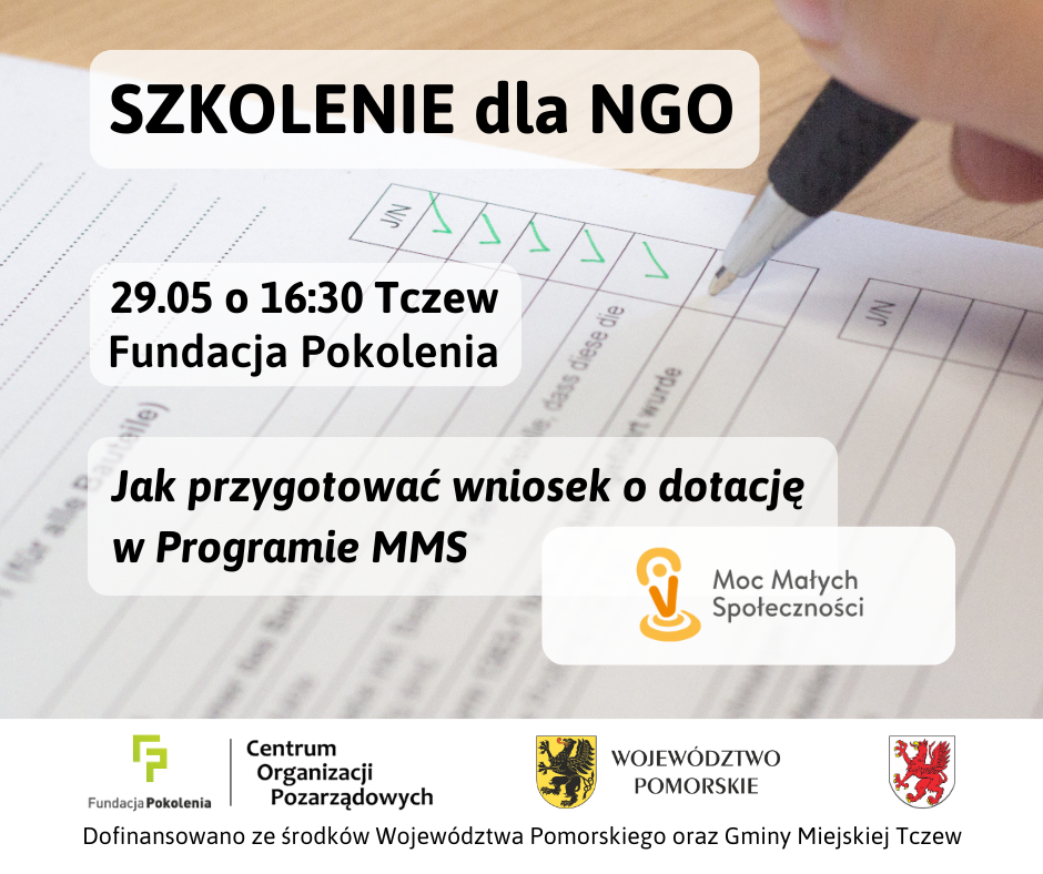 grafika Bezpłatne szkolenie dla organizacji dot. Programu „Moc Małych Społeczności” 