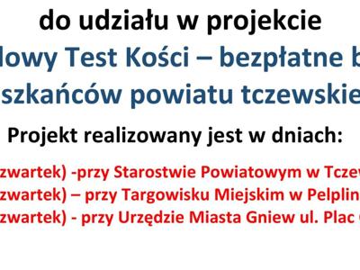 Narodowy Test Kości – bezpłatne badania dla mieszkańców Powiatu Tczewskiego