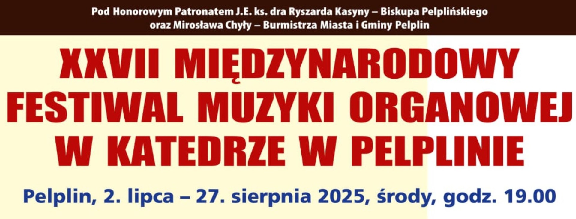 cover photo XXVII Międzynarodowy Festiwal Muzyki Organowej w Katedrze w Pelplinie