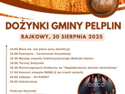plakat Dożynki Gminy Pelplin 2025