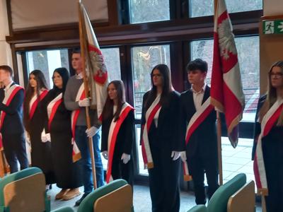 Pelplińscy licealiści na warszawskich uroczystościach poświęconych swojemu Patronowie