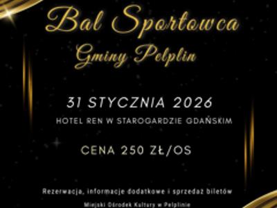 plakat Bal Sportowca Gminy Pelplin, 