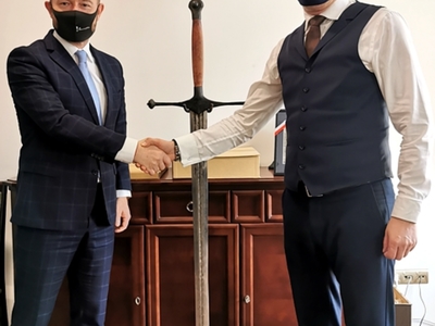 Na zdjeciu Ryszard Świlski i Mirosław Chyła podczas spotkania 