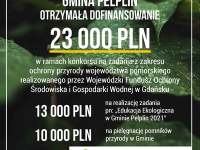 Grafikia informacyjna dot. dofinansowania na działania w zakresie ochrony przyrody i edukacji ekologicznej