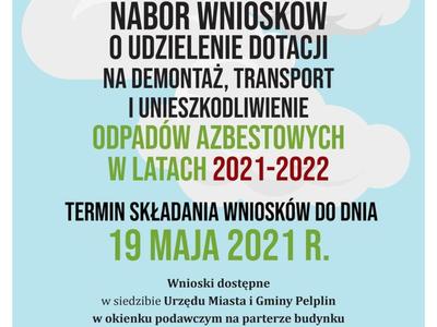 Pakat promocyjny Usuwania wyrobów zawierających azbest z terenu Gminy Pelplin
