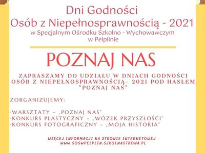 Plakat Dni Godności Osób z Niepełnosprawnością 2021