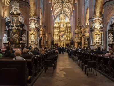 Zdjęcie z koncertu „Te Deum”, który odbył się w pelplińskiej katedrze.