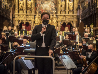 Zdjęcie z koncertu „Te Deum”, który odbył się w pelplińskiej katedrze.
