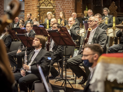 Zdjęcie z koncertu „Te Deum”, który odbył się w pelplińskiej katedrze.