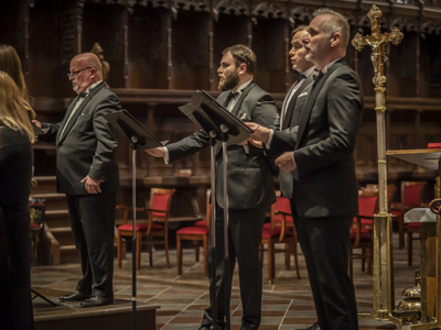 Zdjęcie z koncertu „Te Deum”, który odbył się w pelplińskiej katedrze.