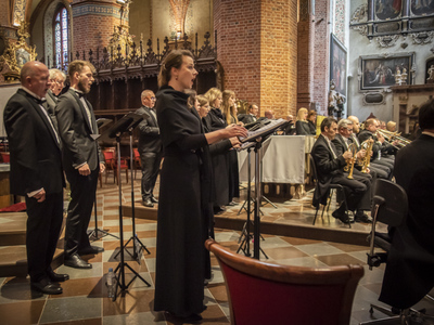 Zdjęcie z koncertu „Te Deum”, który odbył się w pelplińskiej katedrze.