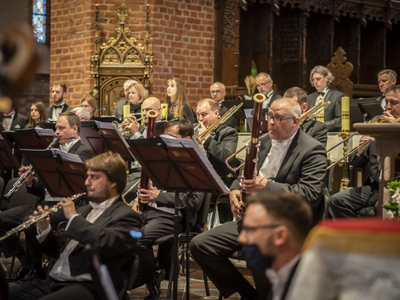 Zdjęcie z koncertu „Te Deum”, który odbył się w pelplińskiej katedrze.