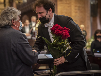 Zdjęcie z koncertu „Te Deum”, który odbył się w pelplińskiej katedrze.