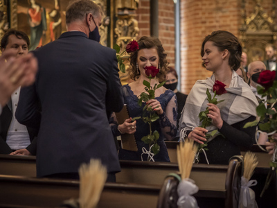 Zdjęcie z koncertu „Te Deum”, który odbył się w pelplińskiej katedrze.