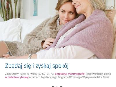 plakat bezpłatne badania mammograficzne 