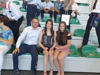 zapaśnicy KS Bloczek Team Pelplin Magdalena Głodek,  Agata Kazimierczak i Patryk Zwada